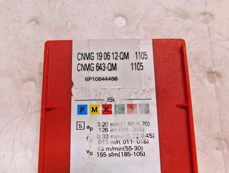 Sandvik Coromant Carbide Turning Insert CNMG643QM Grade 1105 Qty. 10 #5725557