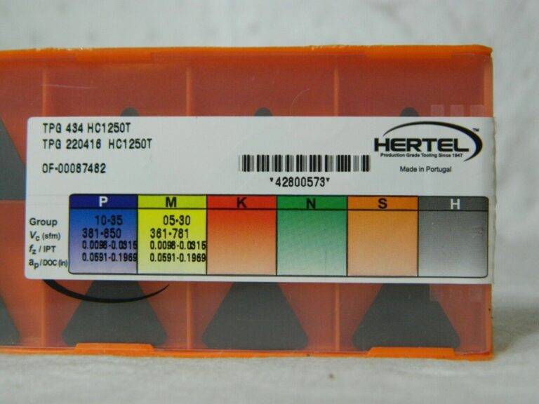 Hertel TPG434 HC1250T Carbide Turning Insert Qty 10 42800573