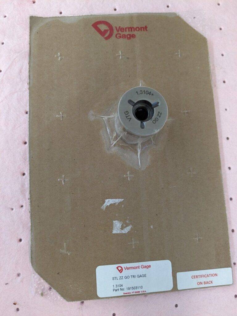 VERMONT GAGE Class ZZ Plus Plug Gage: 1.3104″ Dia 1.3104 PLUS