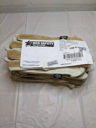 MCR Driver's Work Glove Sz XXL, Slip-On Cuff, Cowhide Leather Material 6 Pairs