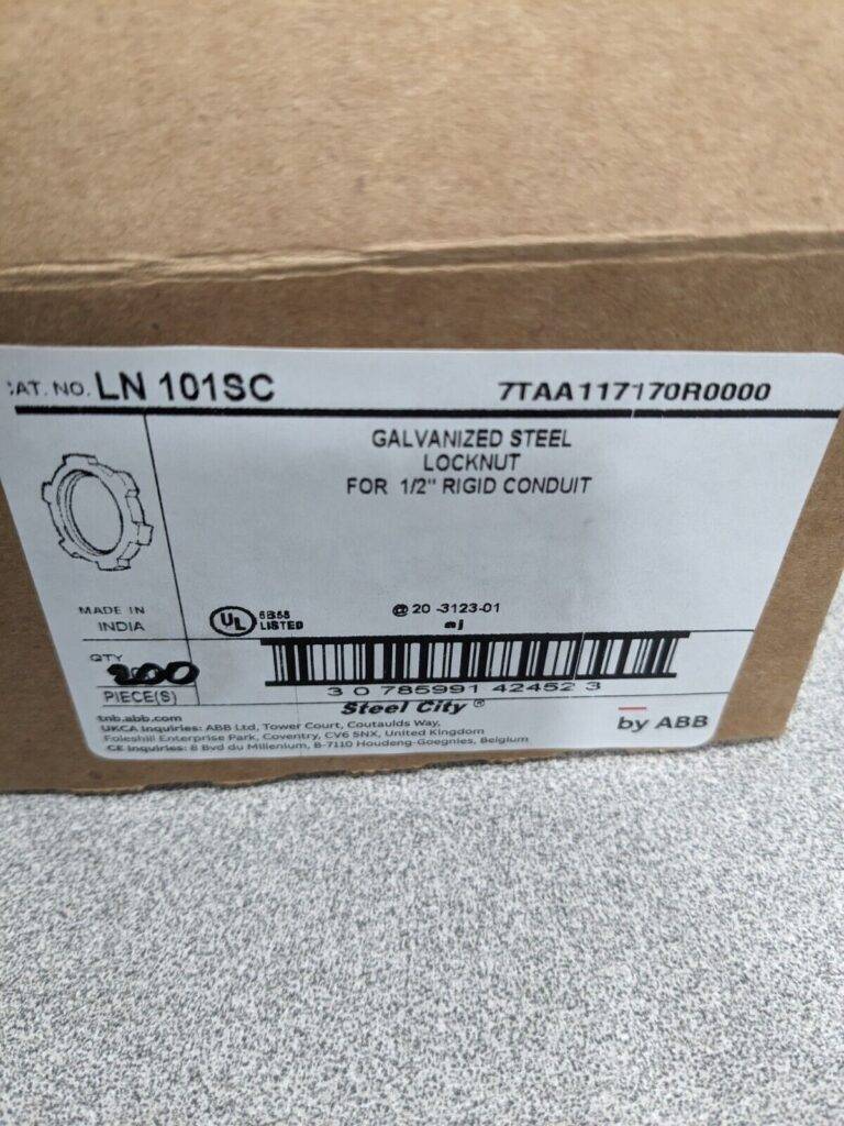 T&B Conduit Locknut: For Rigid & Intermediate (IMC), Steel, 1/2″ Qty 200 LN101SC