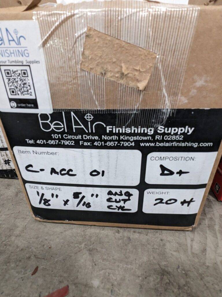 Cylinder Tumbling Media: Ceramic Carrier, AO, 5/16" L 20 LBS C-ACC 01 D+-20