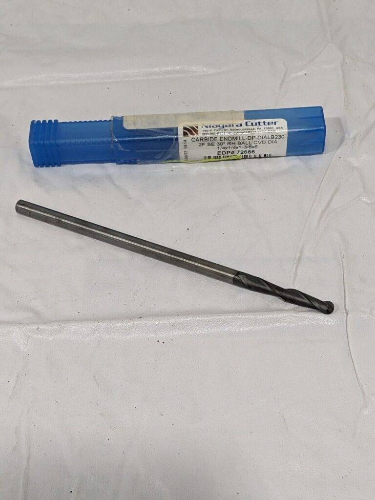 Niagara Cutter Solid Carbide Ball End Mill 1/4″ Diam, 1-3/8″ LOC, 2 FL 72666