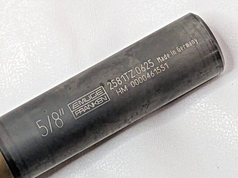 Emuge TiNox-CUT Square End Mill w/Axial Through Coolant 5/8" Dia 5FL 2581TZ.0625
