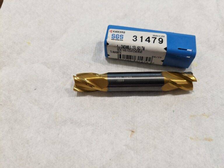SGS Square End Mill: 1/2" Dia, 5/8" LOC, 4 Fl Solid Carbide 31479