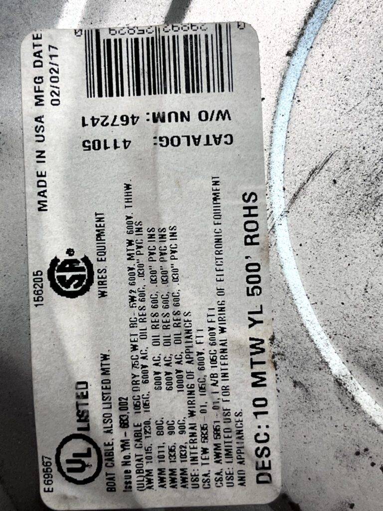 SOUTHWIRE Machine Tool Wire 10 AWG Yellow 500' Long, Polyvinylchloride 0.18" OD