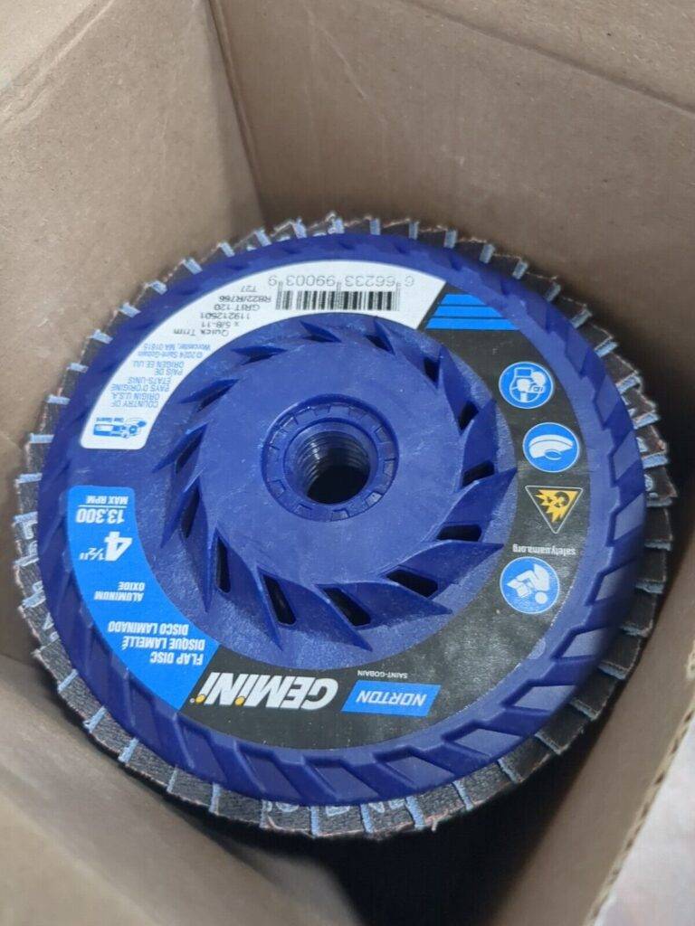 NORTON Flap Disc 10pk 4-1/2" Dia 120 Grit, Zirconia Alumina, Type 27 66623399003