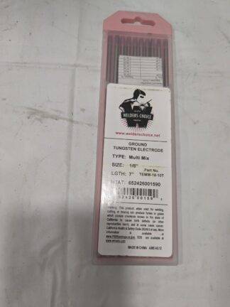 WELDER'S CHOICE TIG Welding Rod: 7" OAL, 1/8" Dia, Rare Earth Tungsten 56196082