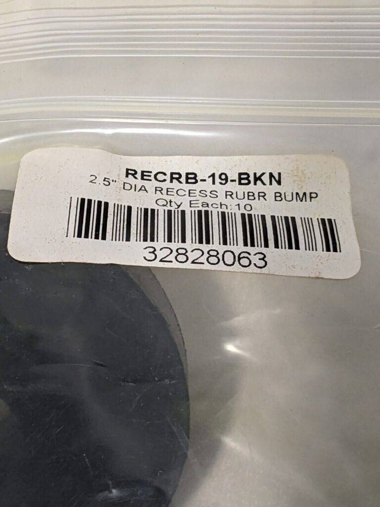 Rubber Bumpers 2-1/2" Diam., 1-1/8 Thread, 1″ High Qty 20 RECRB-19-BKN