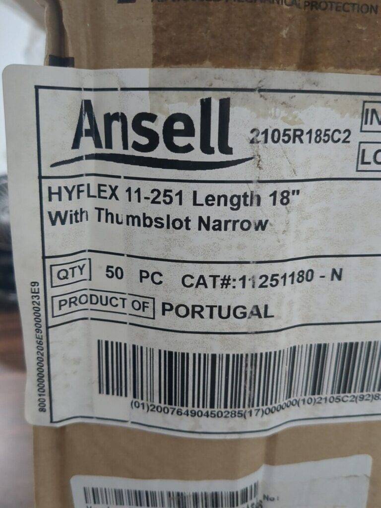 ANSELL 50pk Cut & Puncture-Resistant Sleeves Polyethylene Red 11-251-12-N