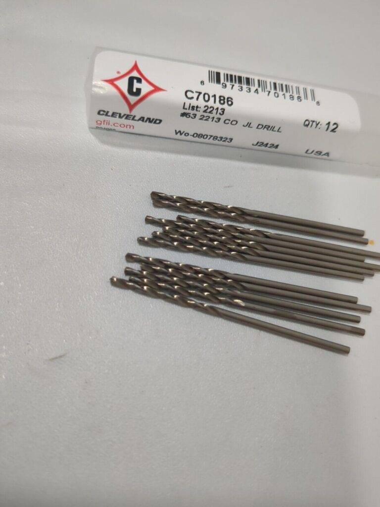 CLEVELAND 12pk Jobber Length Drill Bits #53 0.0595 Dia 135 deg Cobalt C70186
