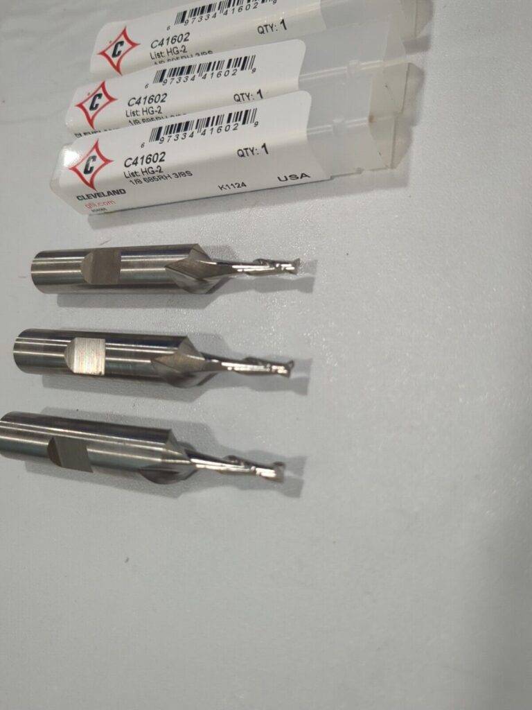 CLEVELAND 3pc Square End Mills: 1/8" Dia 2 Fl HSS C41602