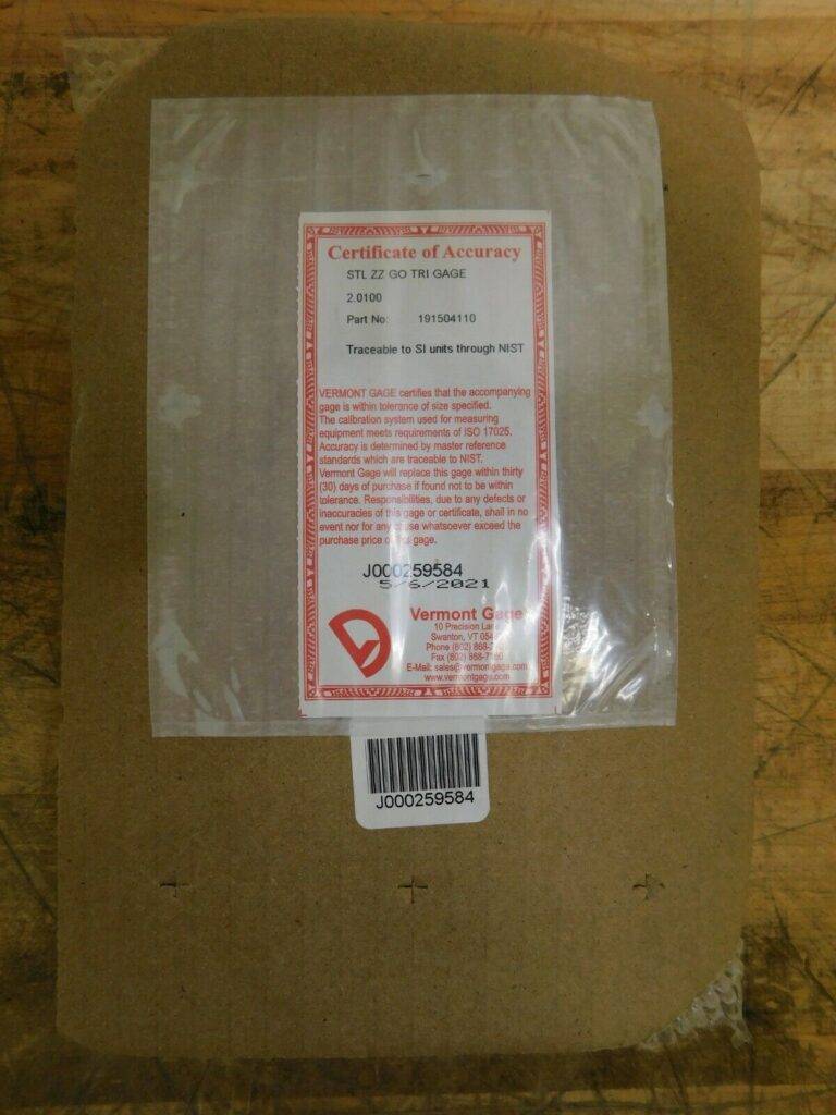 Vermont Gage STL ZZ GO TRI Gage 2.0100 191504100