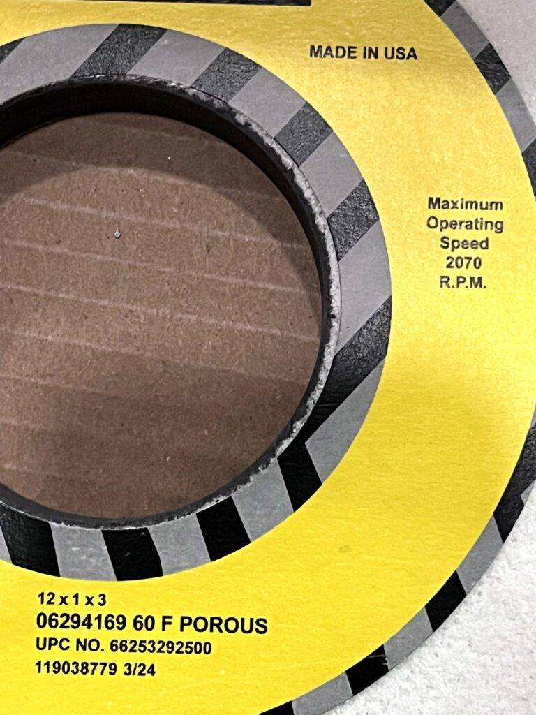 TRU-MAXX Surface Grinding Wheel: 12" Dia, 1" Thick, 3" Arbor, 60 Grit QTY 2