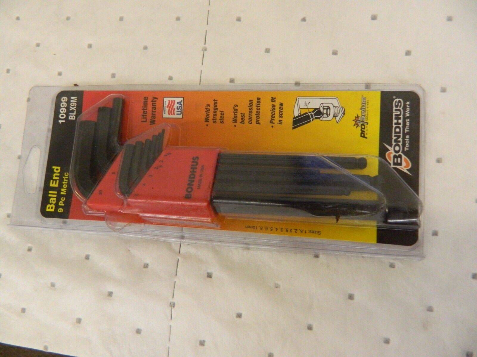BONDHUS 9 Piece L-Key Ball End Hex Key Set 10999