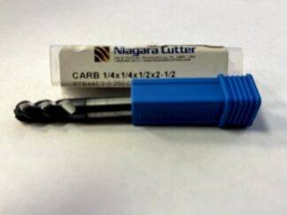 NIAGARA N09409 1/4" Size, 1/2" LOC, 4 Flute, Solid Carbide Ball End Mill