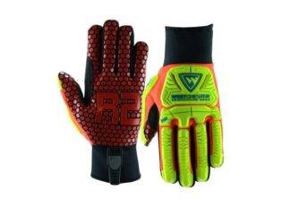 6 PAIRS West Chester R2 Rigger Gloves w/Silicone Palm Red/Yellow Large 87010/L
