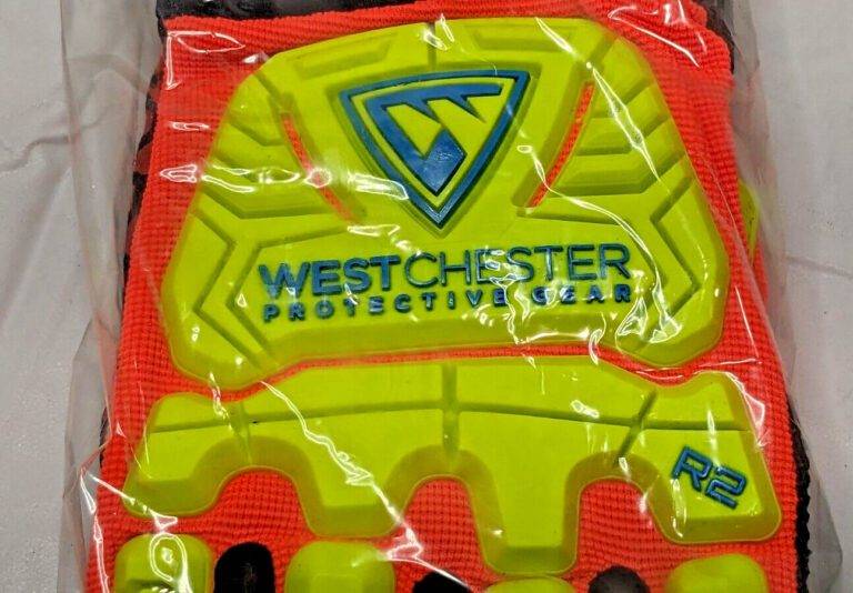 6 PAIRS West Chester R2 Rigger Gloves w/Silicone Palm Red/Yellow Large 87010/L