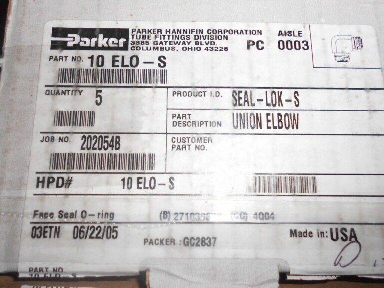 Parker Face Seal Tube Fittings 5/8" Seal-lok-S 1"-14 UN/F O-Ring Qty.5 #10 ELO-S