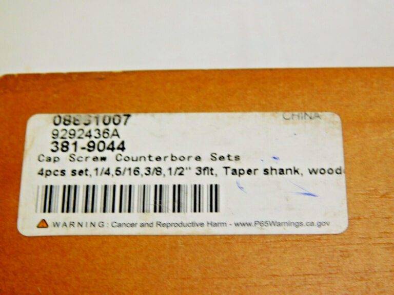 4 Piece Solid Pilot Counterbore Set HSS 1/4" to 1/2" 3FL 381-9044