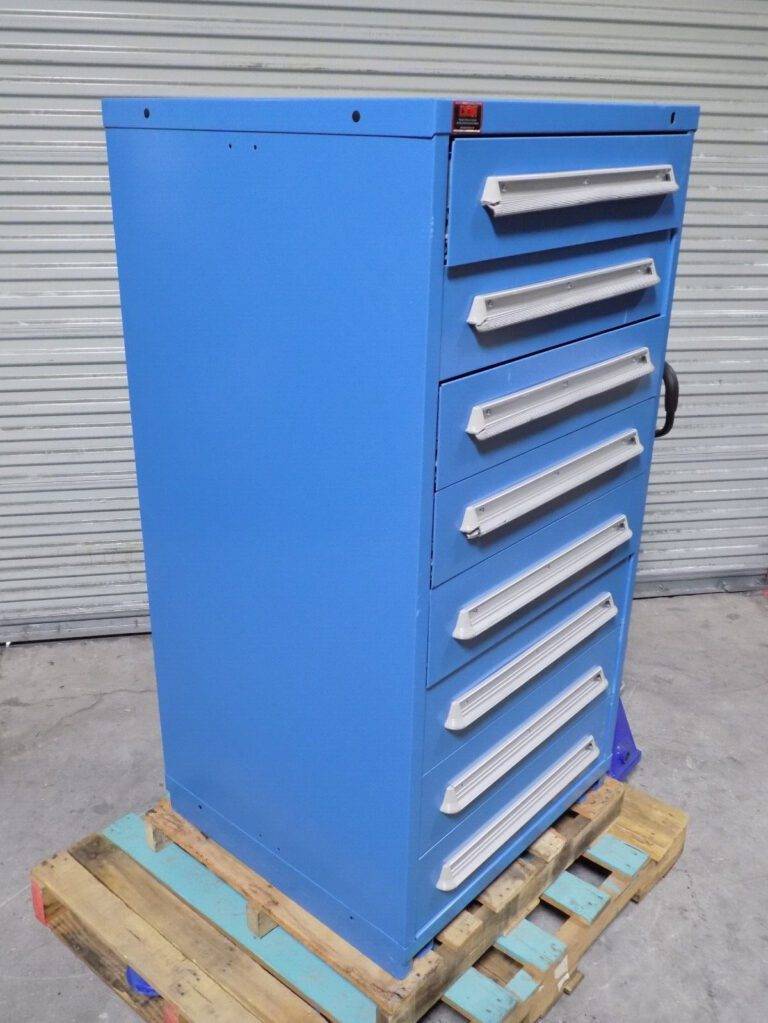 Lyon Modular Storage Cabinet 8 Drawer 59 x 30 x 28 Steel Blue DAMAGED