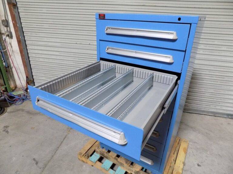 Lyon Modular Storage Cabinet 8 Drawer 59 x 30 x 28 Steel Blue DAMAGED