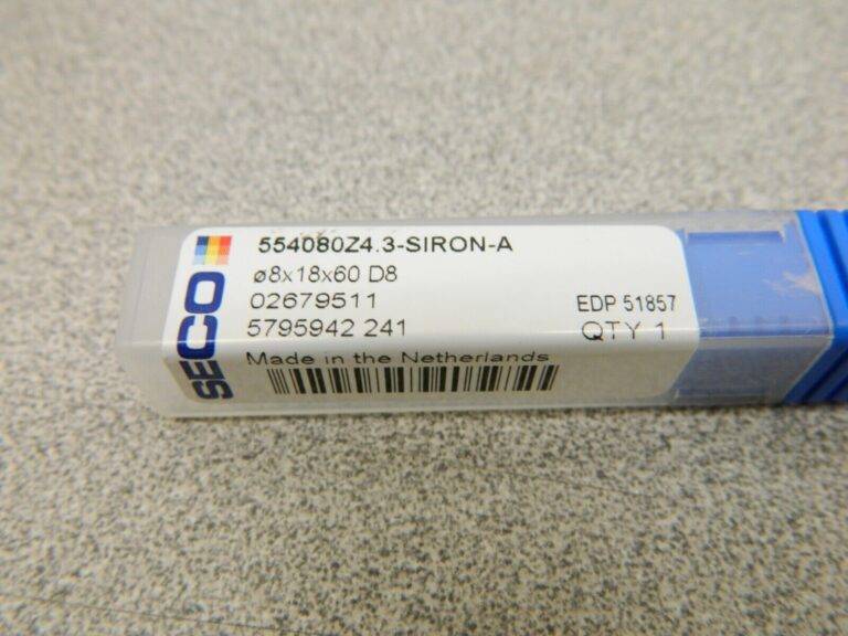 SECO SC Corner Chamfer End Mill: 8 mm Dia, 18 mm LOC, 4 Flutes 02679511