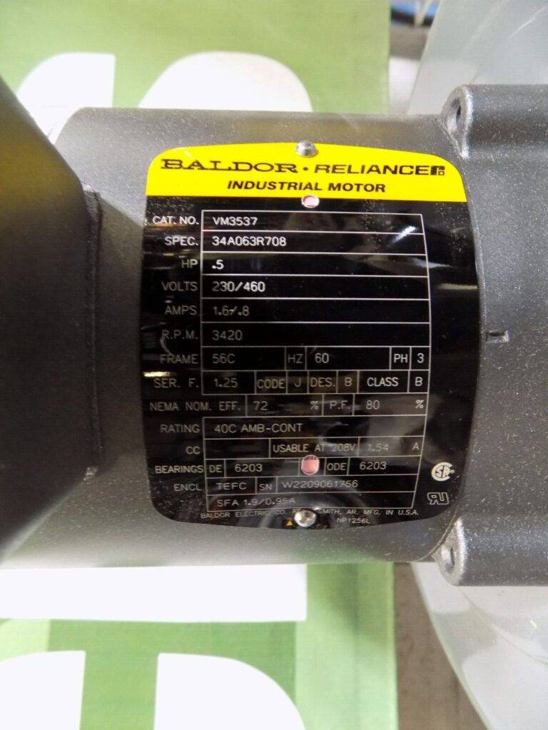 Baldor Dust Control Unit for Pedestal Mount Grinders 440 CFM 230/460v 3 Ph DC7