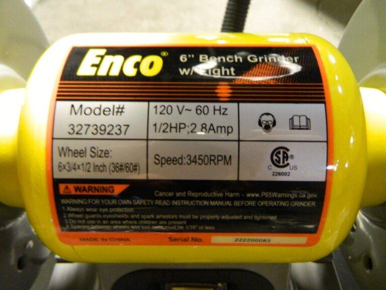 ENCO Bench Grinder: 6″ Wheel Dia, 1/2″ Arbor Hole Dia TDS-150CL