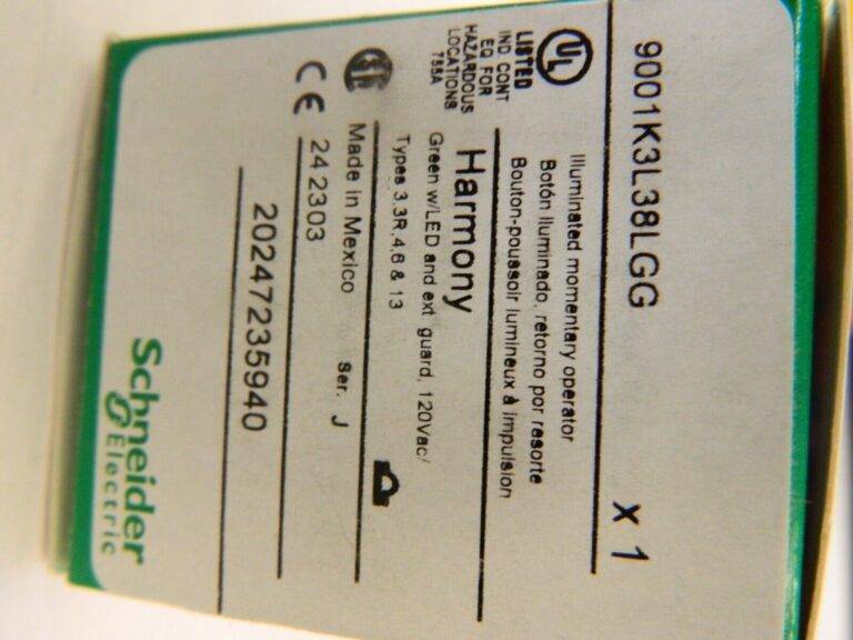 SCHNEIDER ELECTRIC Push-Button Switch: 30 mm Mounting Hole Dia 9001K3L38LGG