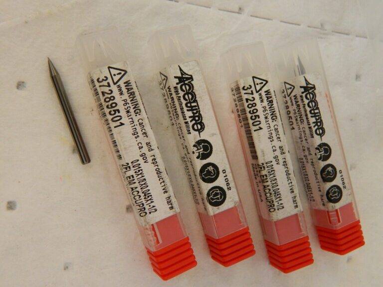 ACCUPRO Square End Mills qty5 0.015″ Dia, 0.045″ LOC 2 Fl Solid Carbide 12462298