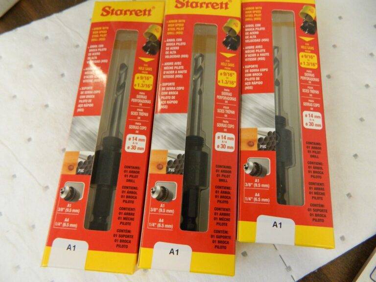 STARRETT Hole Saw Arbor 3pk: Straight Shank, Drill Pilot 55141