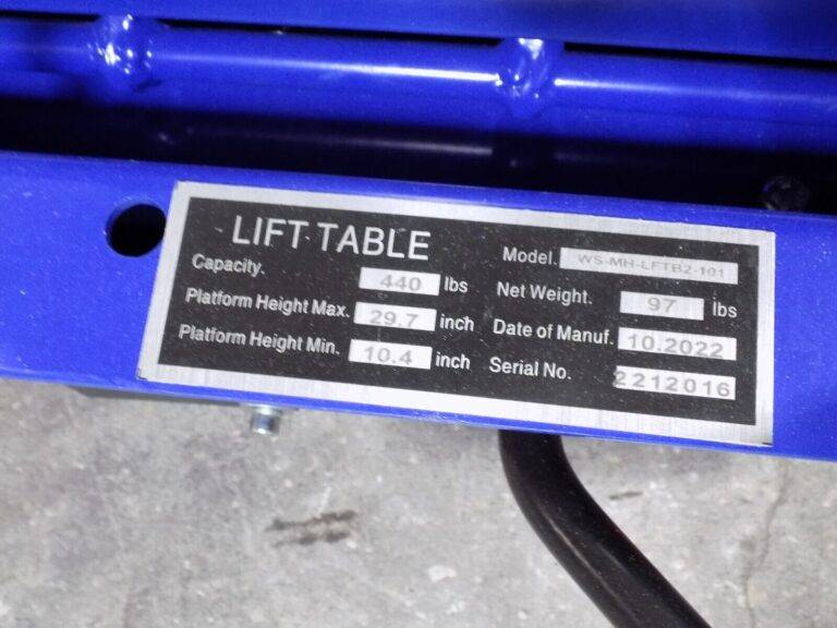 WorkSmart Hydraulic Scissor Lift Cart 440 lb Capacity 27 x 17 Platform USED
