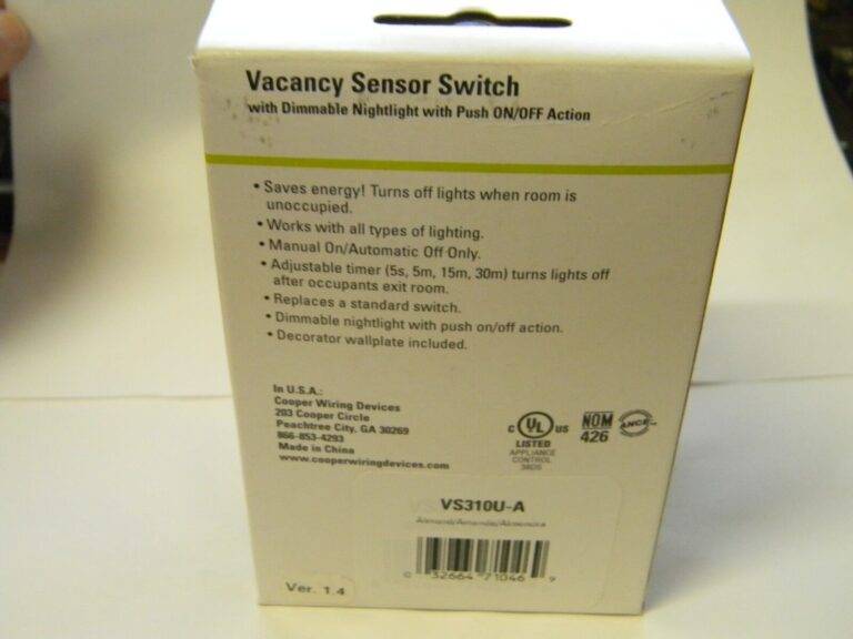Cooper 1,000 SqFt. Infrared Vacancy Sensor Wall Switch QTY 2 VS310U-A