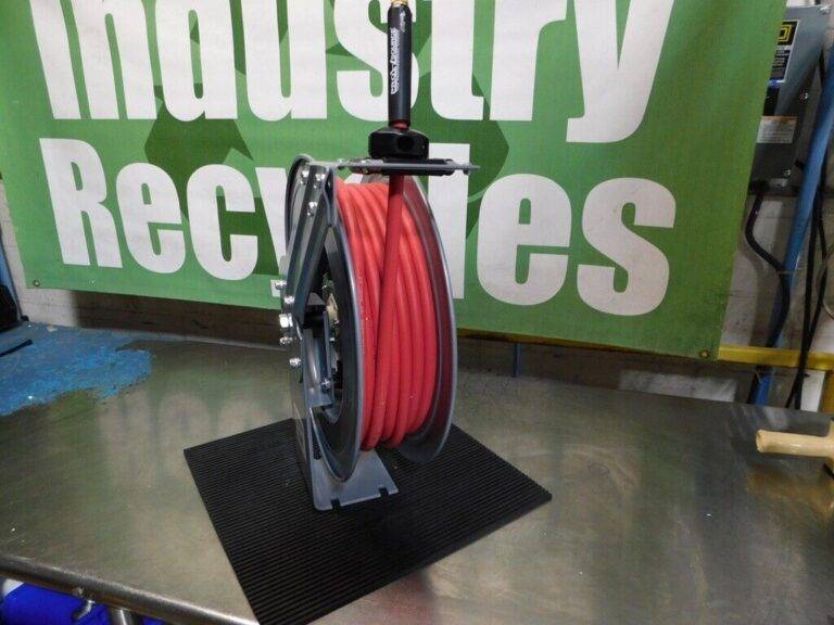 PRO-SOURCE Hose Reel with Hose: 3/8″IDx75' Spring Retractable 2810037510PRO