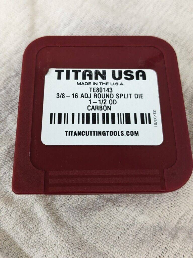 TITAN USA Round Die: 3/8-16, 1-1/2″ OD, Carbon Steel TE80143