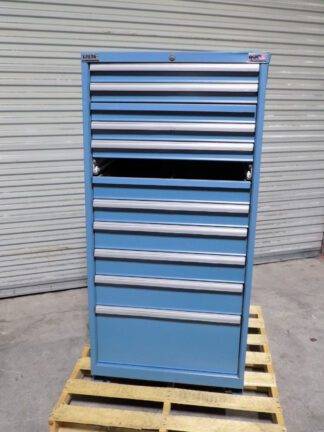 Lista Modular Storage Cabinet 11 Drawer 59" x 28" x 28" Steel Blue DAMAGED