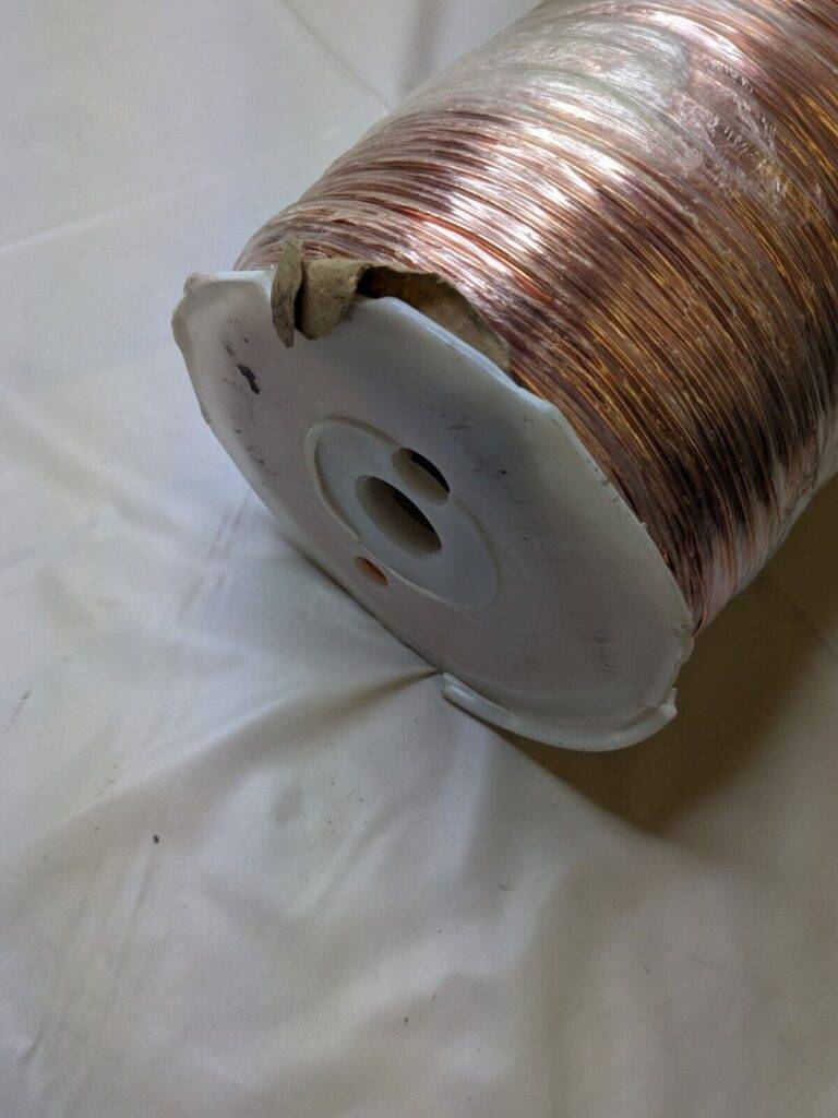 Copper Bus Bar Wire, 16 Gage, 0.0508″ Diam x 1,890' L, Bare UAXV16 DAMAGED SPOOL