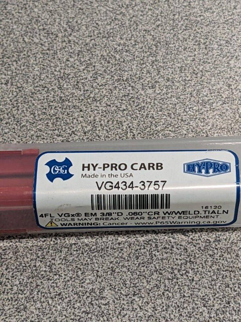OSG Corner Radius End Mill: 3/8″ Dia, 7/8″ LOC, 4 FL VG434-3757