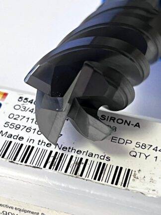 SECO Corner Radius End Mill: 3/4″ Dia, 1-1/2″ LOC 0.03″ Radius 4 Fl Solid carbid