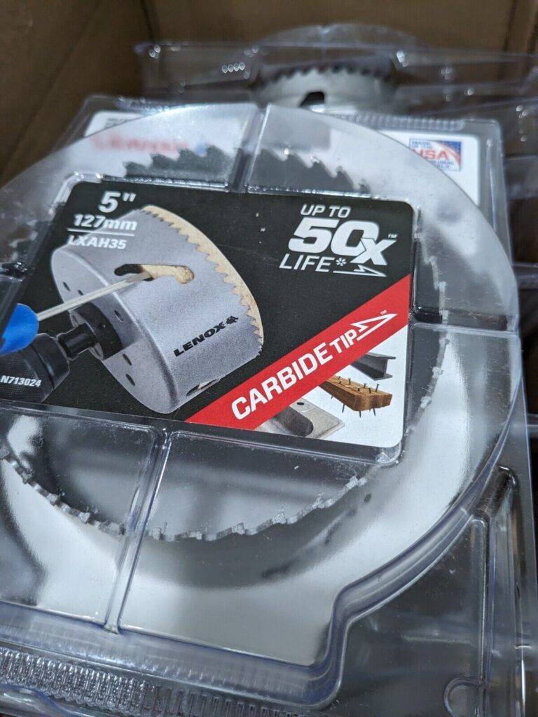 LENOX Hole Saw 7pk: 5″ Saw Dia, 1-1/2″ Cut Depth LXAH35