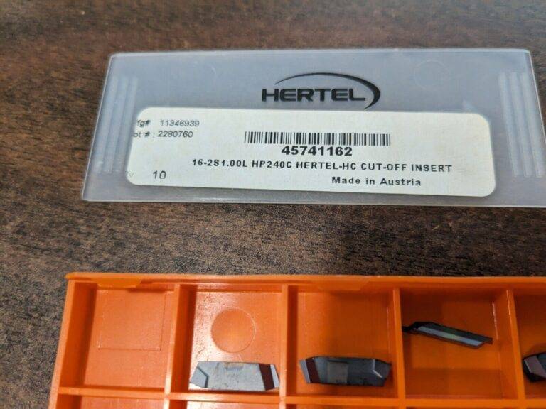 HERTEL 16–2S1.00L HP240C 8ct Carbide Cutoff Insert 45741162