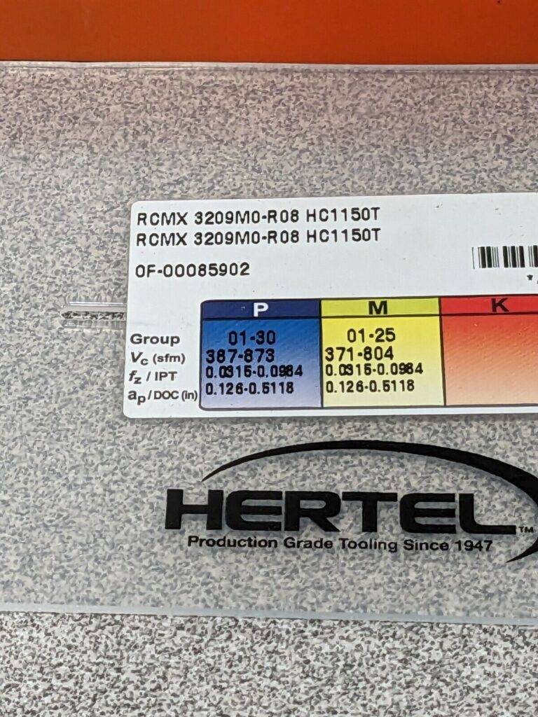 HERTEL Turning Insert: RCMX 3209M0–R08HC1150T, Solid Carbide Qty 5 42803791