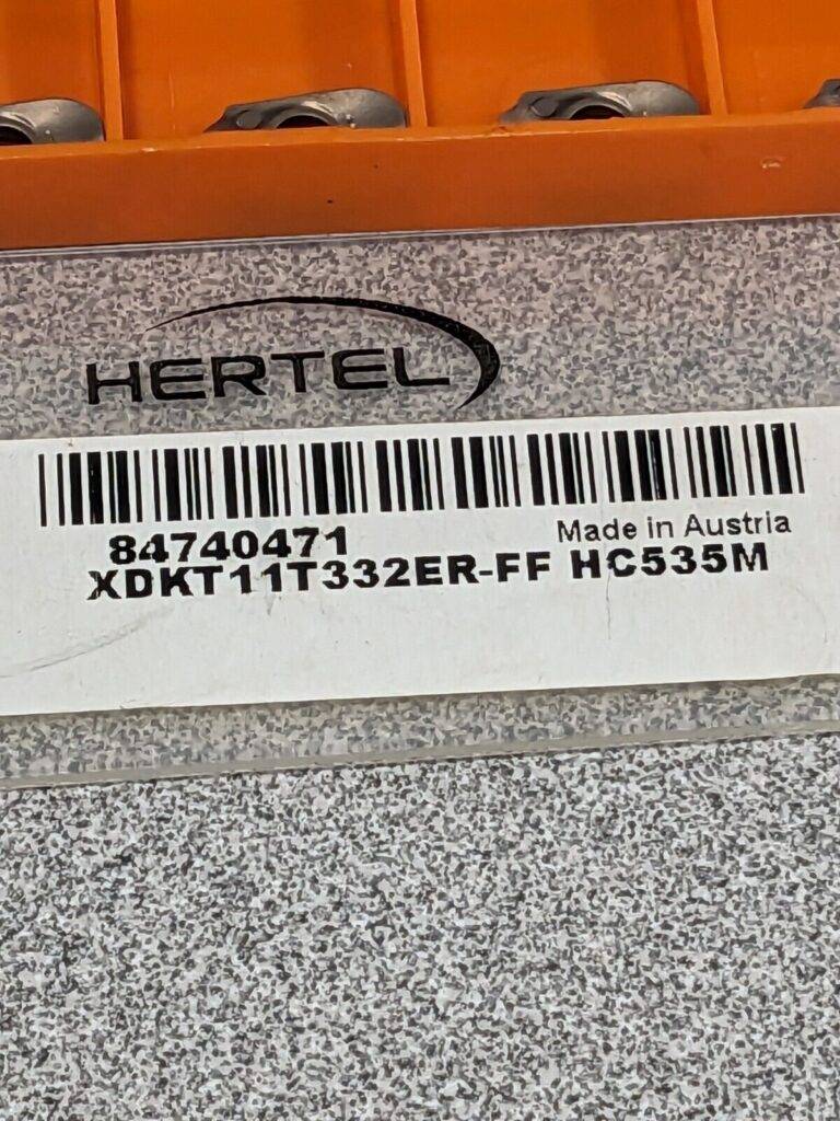 HERTEL Milling Insert: XDKT11T332ER–FF, HC535M, Solid Carbide Qty 10 84740471