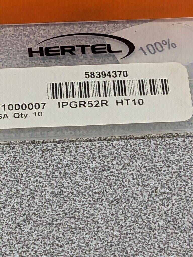 HERTEL Profiling Insert: IPGR52 HC225, Solid Carbide Qty 10 1000007