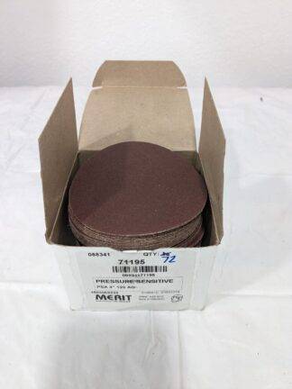 Merit PSA Disc: 4″ Disc Dia, 120 Grit, Aluminum Oxide Qty 72 08834171195