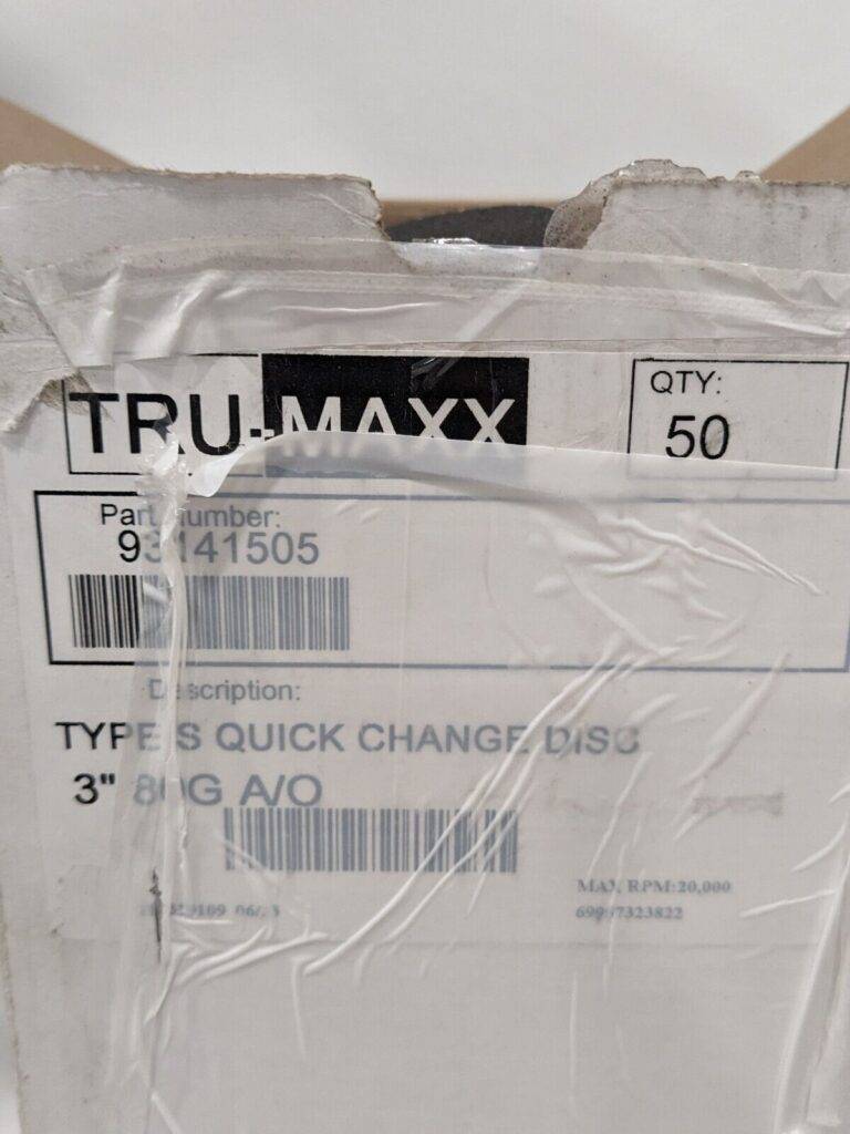 TRU-MAXX Quick-Change Disc: TS, 3″ Dia, 80 Grit, AO, Coated Qty 50 69957323822