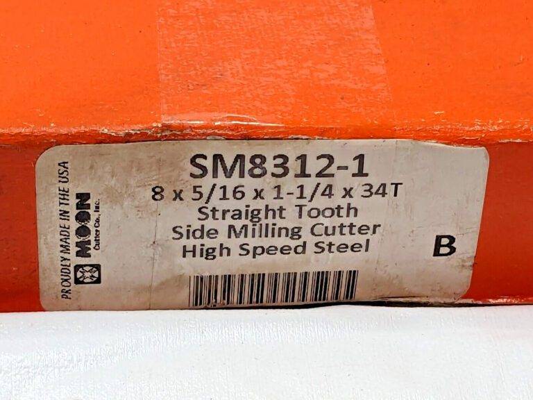 MOON Cutter Side Milling Cutter 8" Diam x 5/16" CW X 1-1/4" Arbor SM8312-1