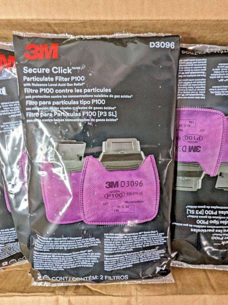 CASE OF 100 3M Secure Click Particulate Filters P100 D3096 7100213425