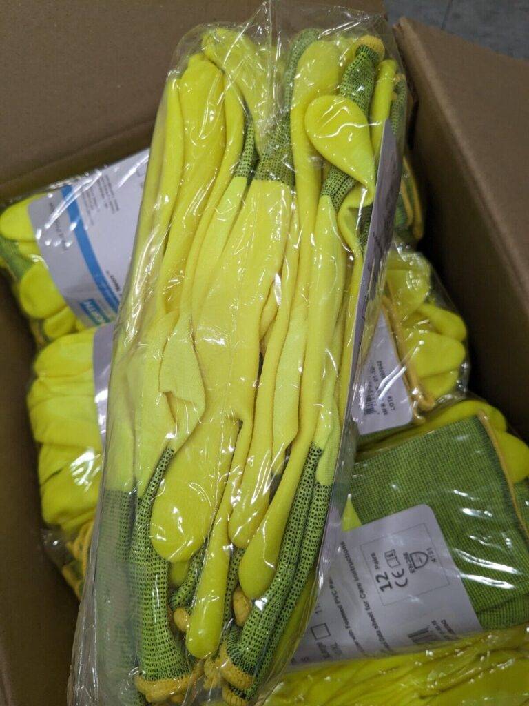 HONEYWELL 12dozen PVC Hi-Vis Coated Gloves size LPalm CoverageYellow NF11HVY/9L
